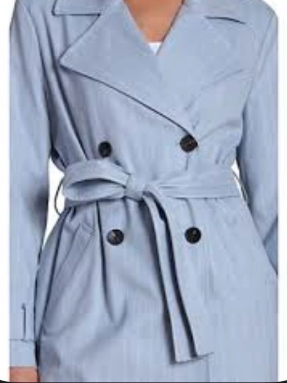 bagatelle Light Blue Pinstripe Double-Breasted Trench Lined M